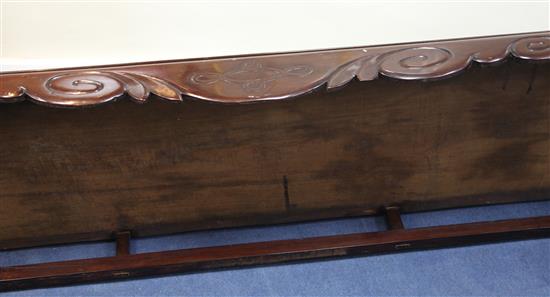 A large Chinese hardwood bench, late 19th / early 20th century, L.224cm